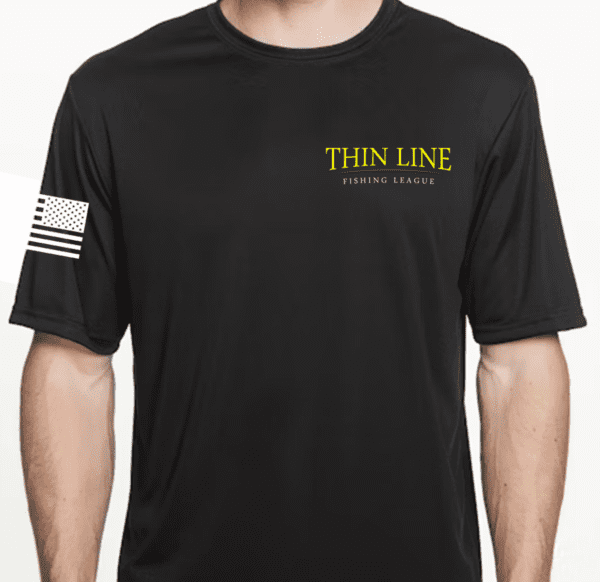 Thin Line Fishing League Performance Tee Black