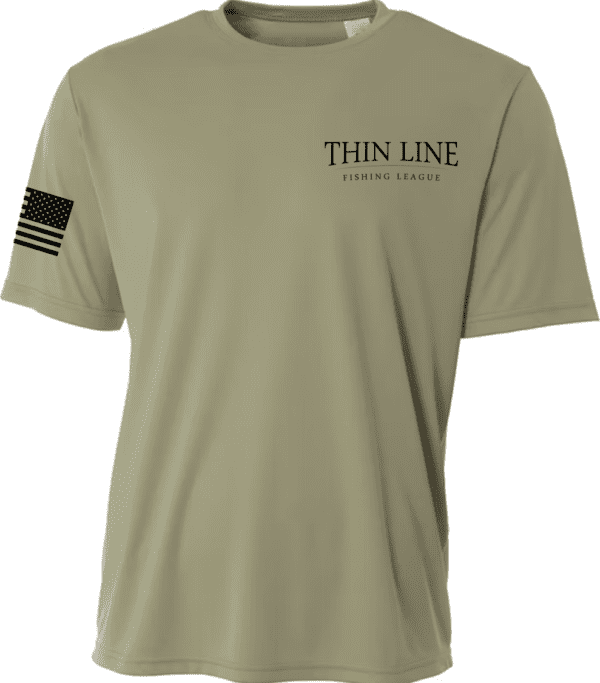 Thin Line Fishing League Performance Tee OD Green