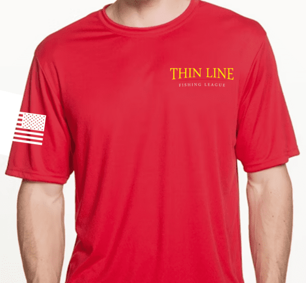 Thin Line Fishing League Performance Tee Red